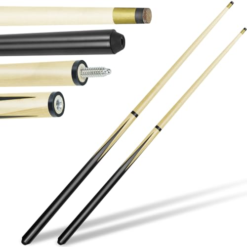 Pool Cue Stick 11mm Fiber Leather Tip 36inch Set of 2 I9104