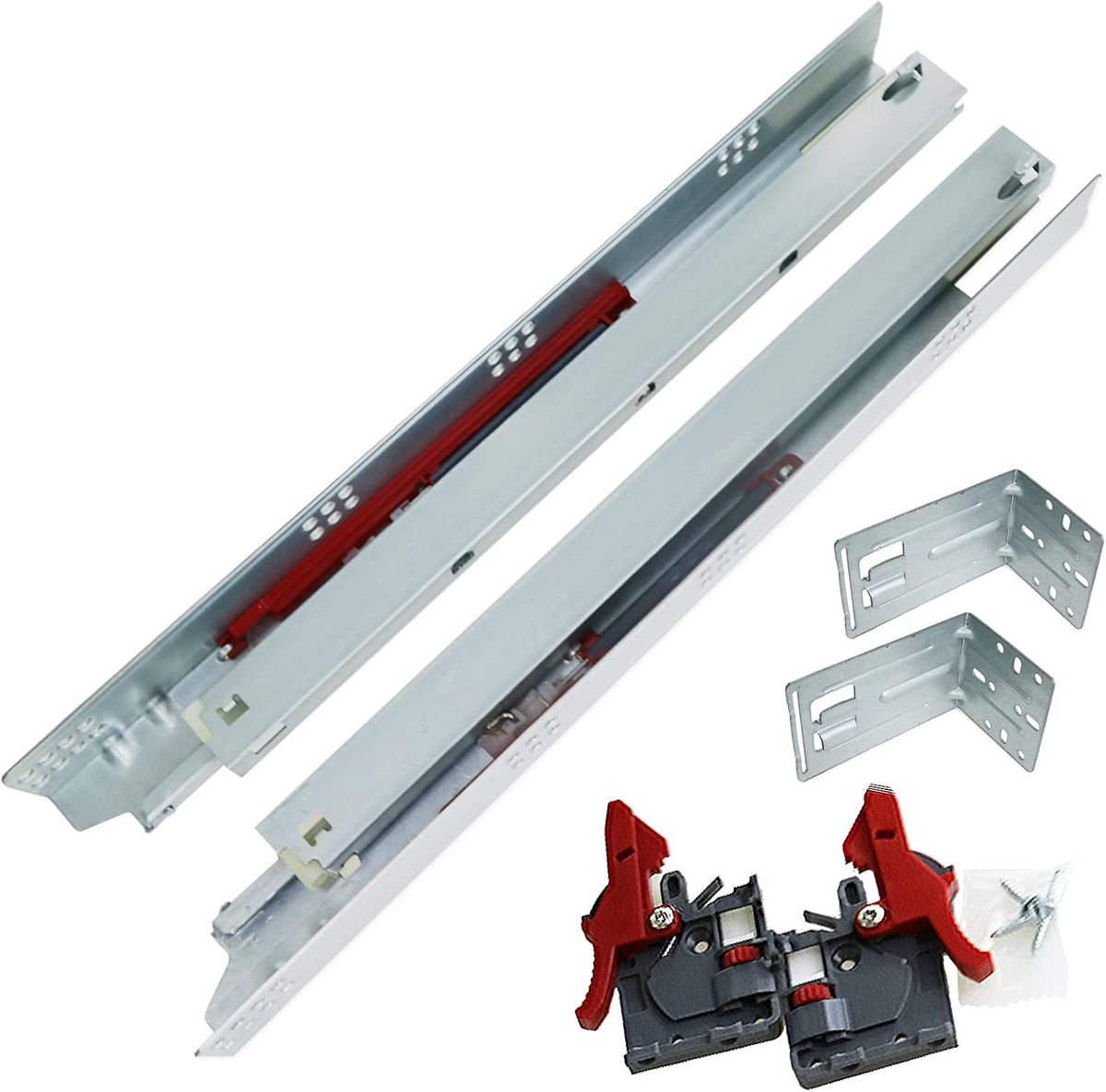 Soft Close Undermount Slide with Rear Bracket and Locking Device, 6 Pair O711959