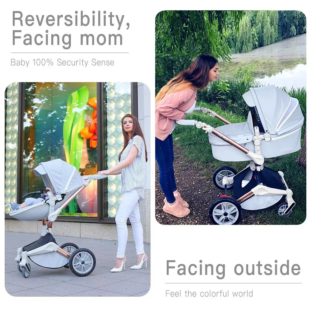 Grey 2 in 1 Baby Stroller with Bassinet Combo P312472