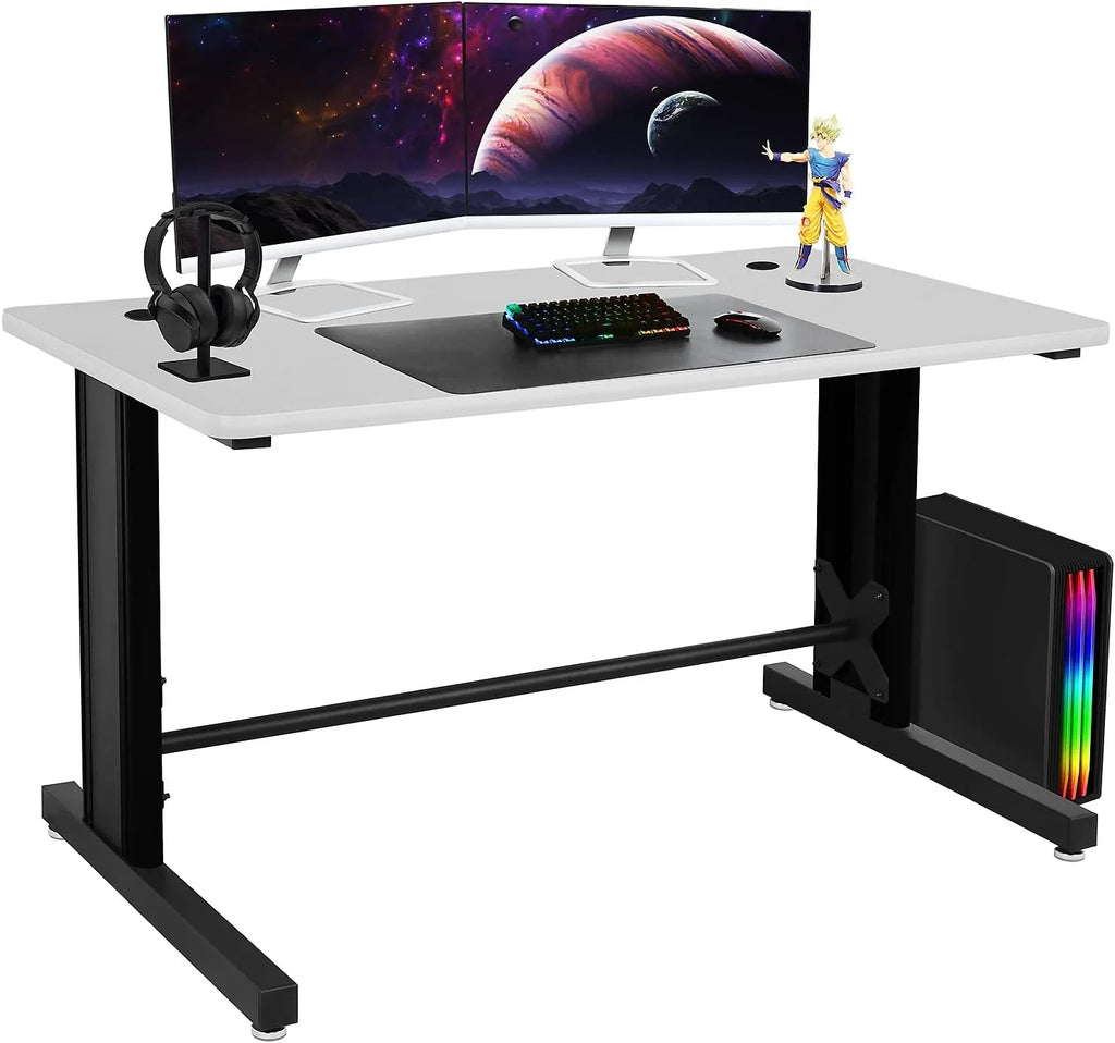 25" X 58" Black Frame Grey Top Computer Desk X650