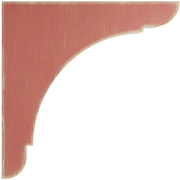 Extra Large Vintage Wood Decor Bracket, Salvage Red L1933