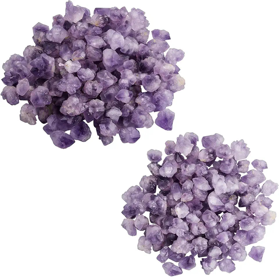 Pack of 2 Natural Amethyst Rough Stone Irregular Raw Crystal Point Loose Gemstone 0.7”-1.5” & 0.5”-1” V61577