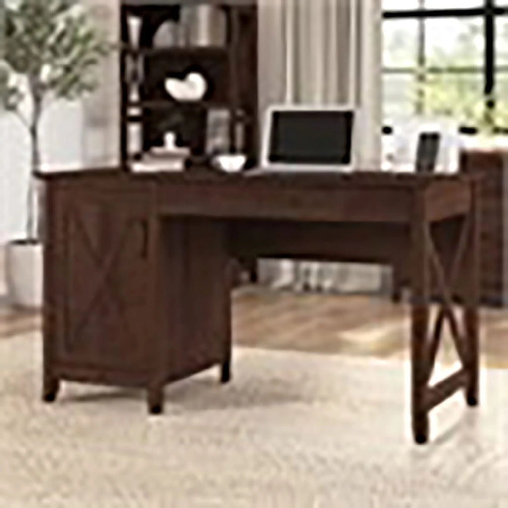 Wood Computer Desk with Storage Cabinet V82178