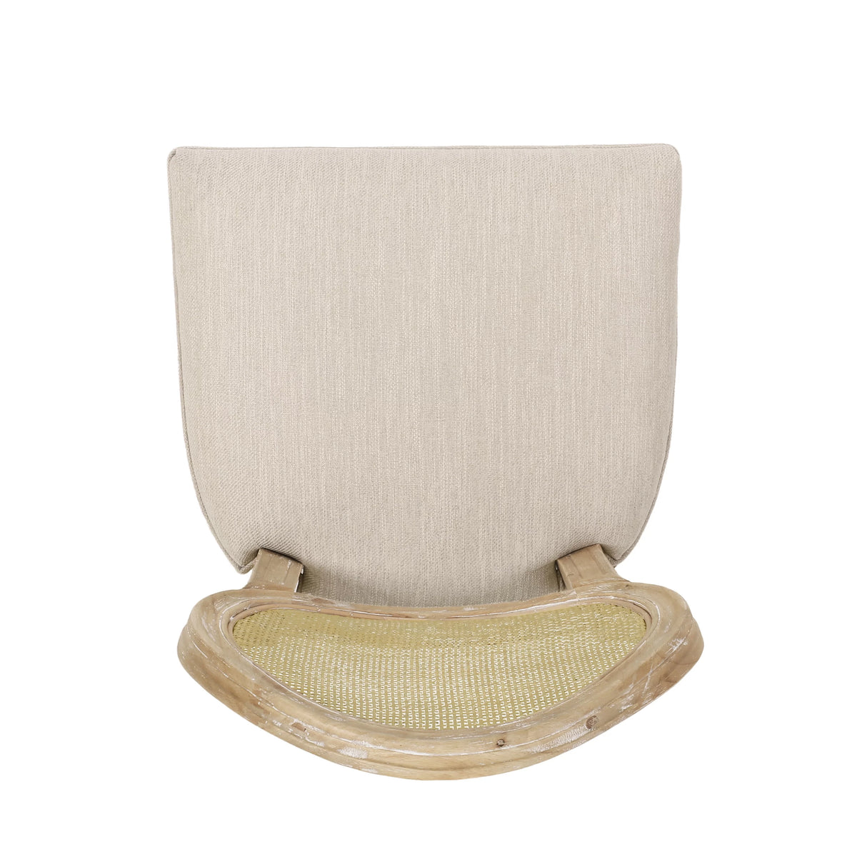 Fabric Upholstered Wood and Cane Barstools, Set of 2 V36350