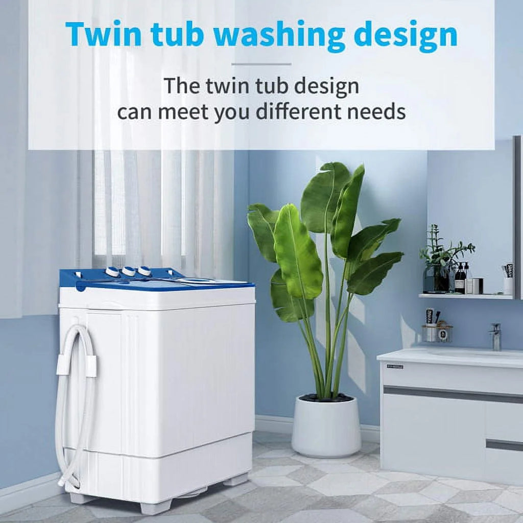 Semi-automatic Twin Tub Washing Machine, White&Blue R348