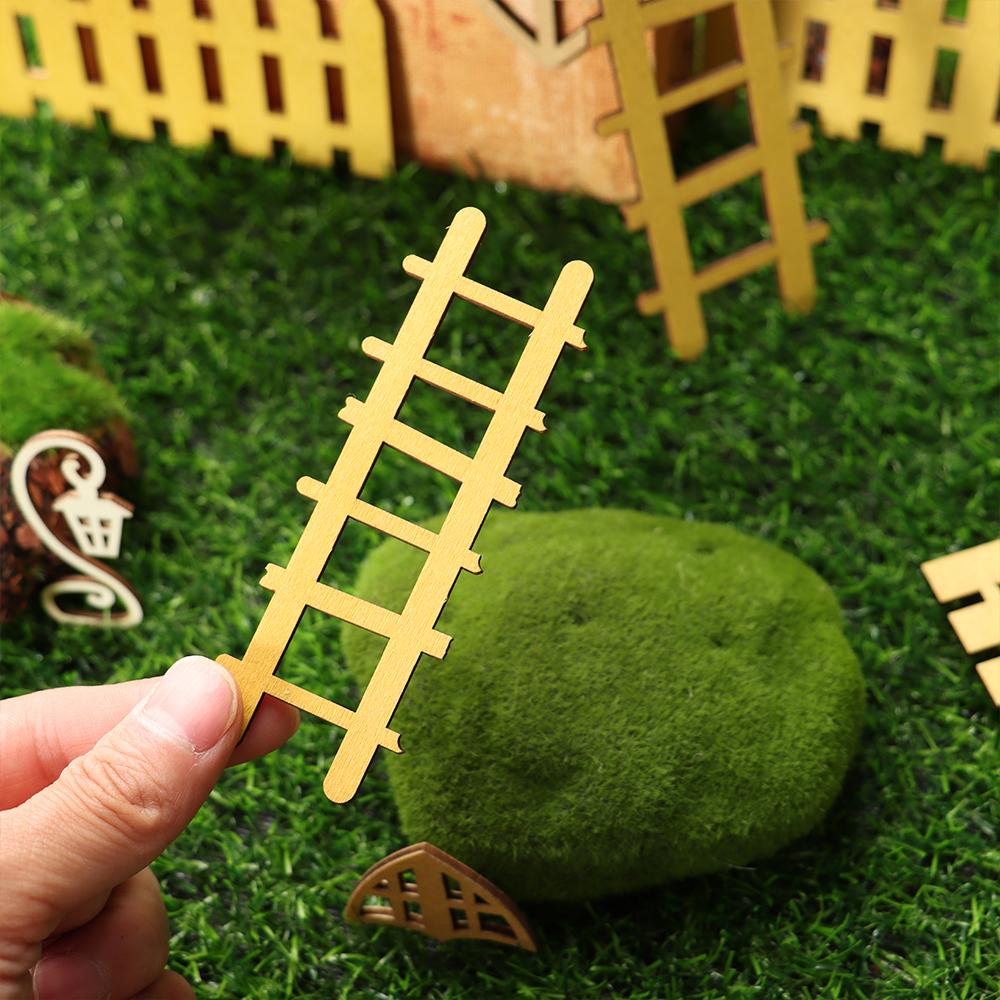 Wood Ornament Doll House Miniature Fairy Elf Door Dollhouse Garden Micro Landscape Wooden Craft H77028