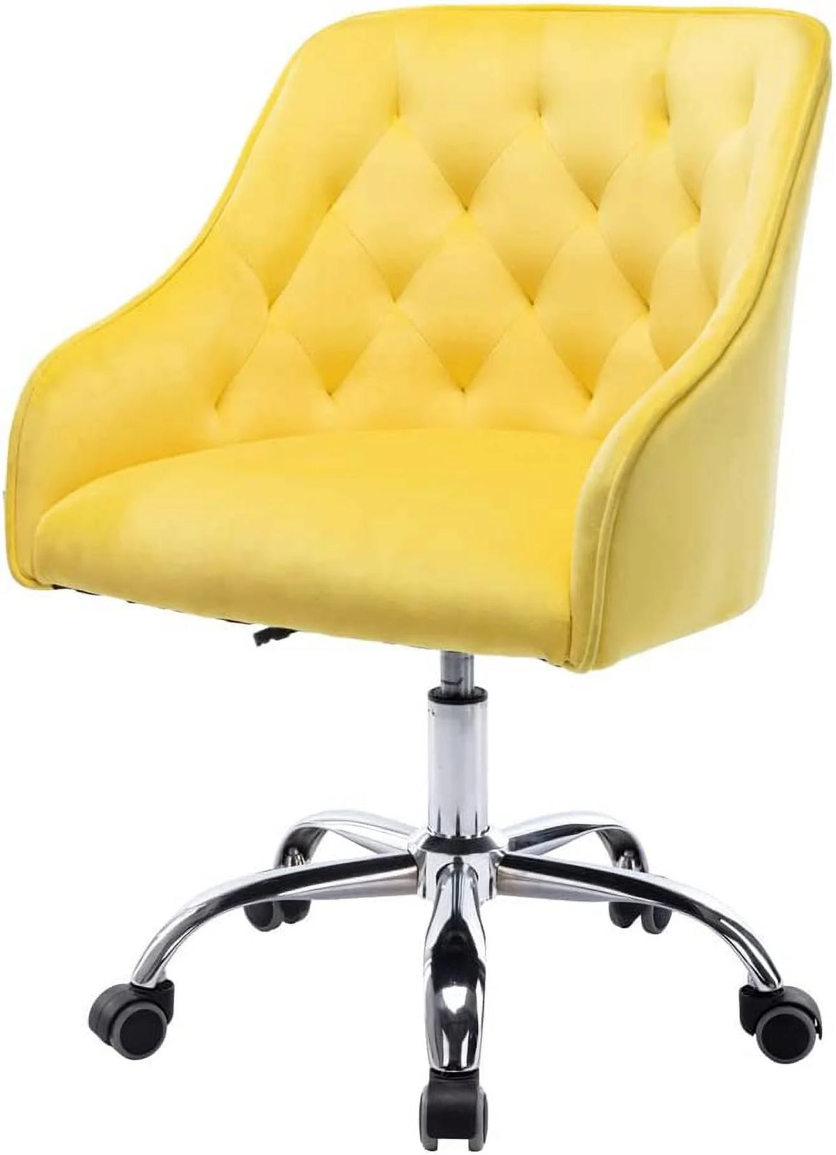 Velvet Upholstered Tufted Swivel Office Chair with Wheels T86266