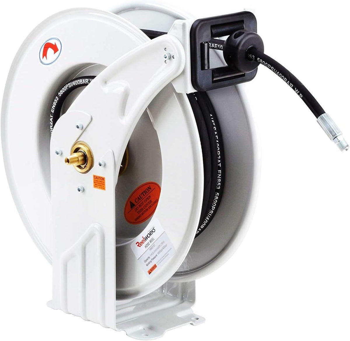 Retractable 1/2" x 50' Industrial Steel Hose Reel W479