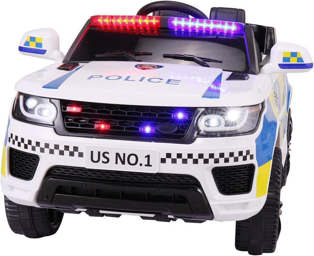Black 12V Kids Ride On Police Car with Remote Control P75799