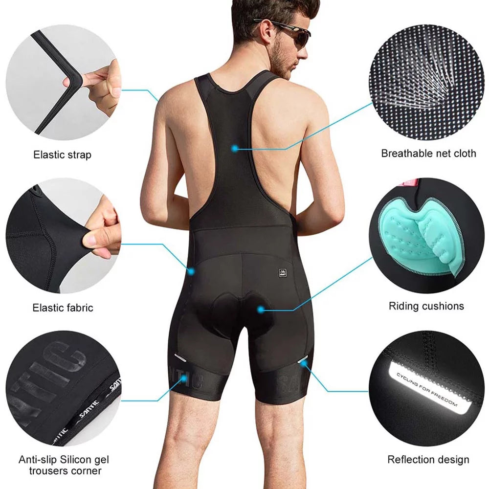 Black 4D Padded Cycling Bib Shorts G718007