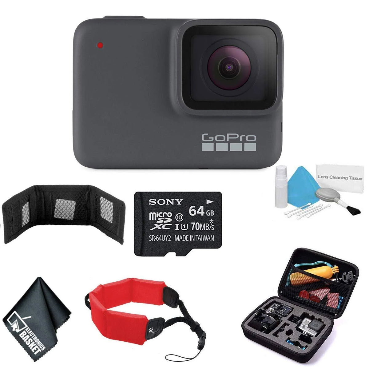 Waterproof Digital Action Camera with Touch Screen 4K HD Video 10MP Photos 64GB Mem E606656