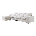 Beige Fabric Reversible Sectional Sofa & Ottoman M394190