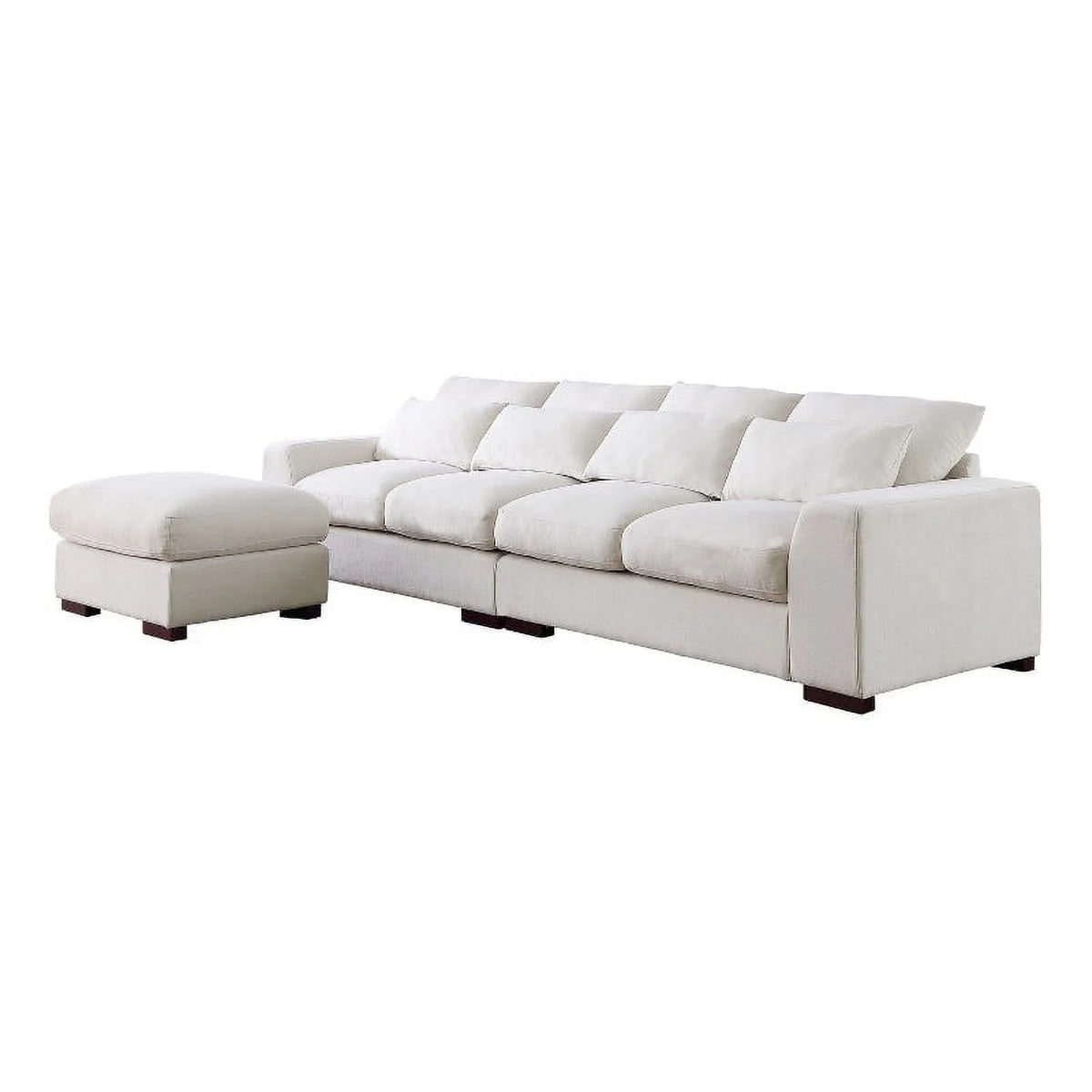 Beige Fabric Reversible Sectional Sofa & Ottoman M394190
